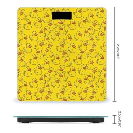 Women's Digital Bathroom Weighing Scale Automatic Switch Energy Saving Scale Smart Scale for Body Weight Compatible with Yellow Rubber Duck