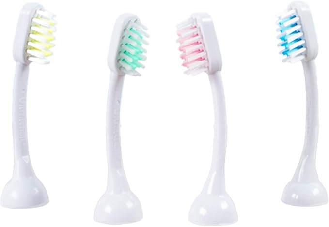 Emmi-dent Metallic/Professional 2-Pin Bristle-Head Attachments - Electric Toothbrush Replacement Heads. Cleans with Ultrasound Waves (Braces 4 Pack)