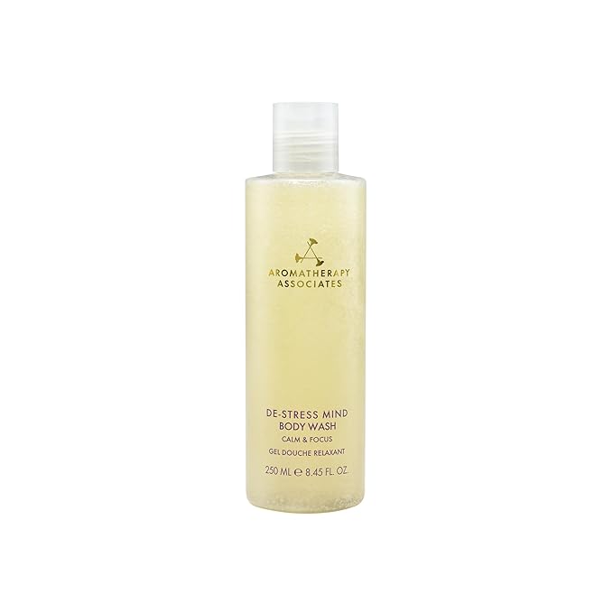 Aromatherapy Associates De-Stress Mind Body Wash Calming &amp Hydrating Cleanser with Squalane AHAs &amp Jojoba Beads Moisturizing Body Wash for Dry Skin with Camomile Petitgrain &amp Frankince