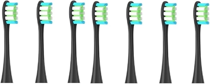 Compatible for Oclean Flow/X/X PRO/ Z1/ F1/ One/Air 2 /SE Brush Heads Soft Sonic Toothbrush Vacuum Bristle 7pcs Replacement(7pcs Black)