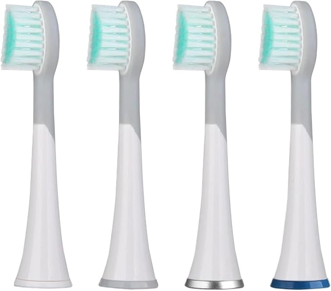 Rubberied Replacement Toothbrush HeadsCompatible for Mornwell D01/D02 Electric(Black)