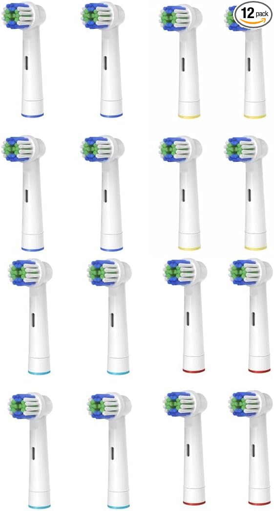 Replacement Toothbrush Heads for Oral-B Braun - 12 Pack Electric Toothbrush Head Refills Compatible with Pro 500/1000/3000/5000/7000 Vitality Triumph