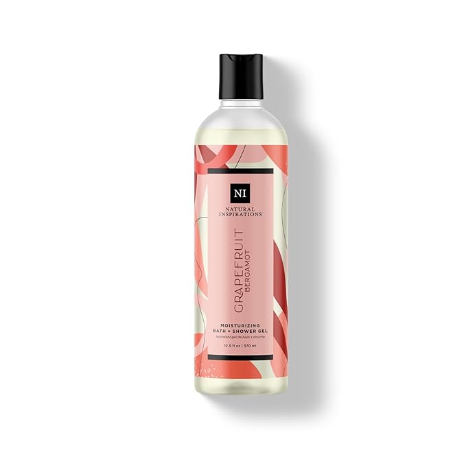 Natural Inspirations Grapefruit Bergamot Moisturizing Bath &amp Shower Gel 12.5oz