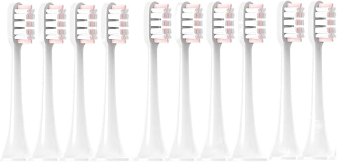 Replacement Brush Heads Compatible for Xiaomi Mijia Sonic Electric Toothbrush Soft Bristle Caps Sealed Package(10Pink)