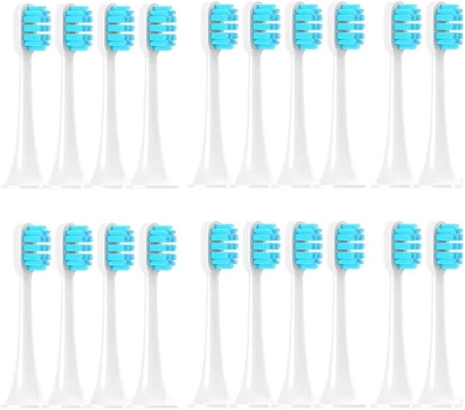 4/20pcs Replacement Brush HeadsCompatible for Xiaomi Mijia T300 T500 T700 Electric Toothbrush Soft Bristle Nozzles(20pcs Blue)