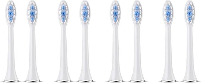 Compatible for SUBORT S7 Brush Heads Super Sonic Electric Toothbrush Accessories Replacement(8 White Brush Head)