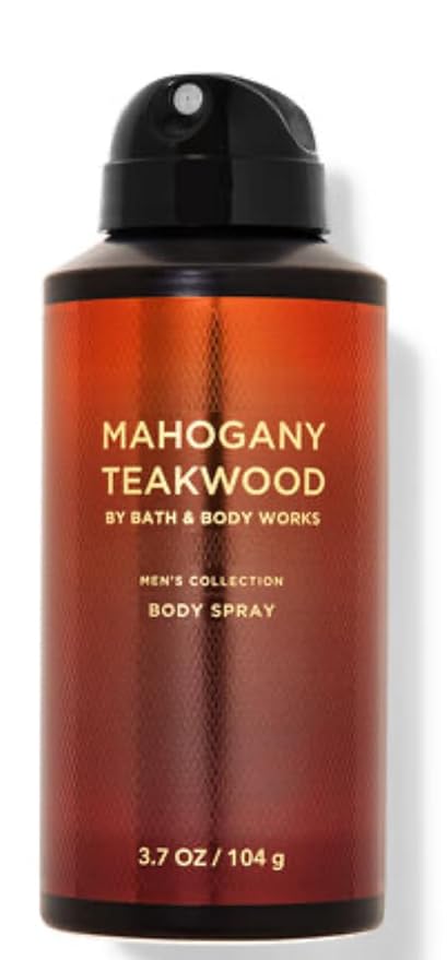 White Barn Bath &amp Body Works - Men's Collection - 3 Piece Bundle - Spray - Body Cream - Shower Gel and Diamond Soap (Mahogany Teakwood)