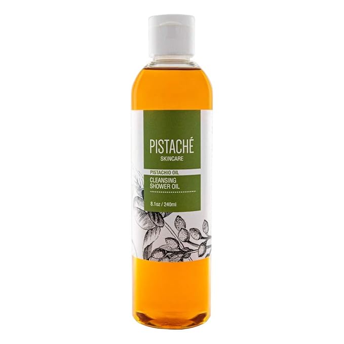 Pistaché Skincare Pistachio Oil Cleansing Shower Oil | Oil-to-Foam Formula | Moisturizing &amp Nourishing Body Wash with Vitamin E &amp Antioxidants 8.1 oz
