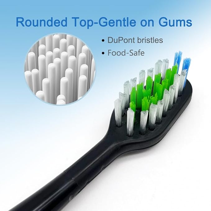 Replacement Toothbrush Heads with Tongue Scraper Compatible with Waterpik Complete Care 5.0 (WP-862 WP-872 WP-877 WP-882 WP-892) and Complete Care 9.0 (CC-01CD012-2) Black4 Count