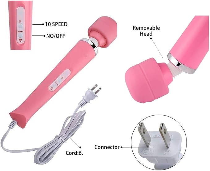 Handheld Tools Power Electric Foot Neck Back Hand Leg Arm Muscle Aches for Women Men Massage Therapy Pain Relief Deep Tissue Toy (Pink Big Massager)