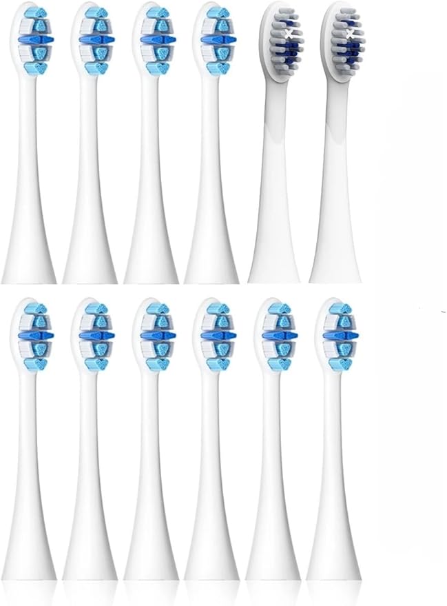 Compatible for Seago Electric Toothbrush Heads 12 PCS for Adults 5 C027(SG-C027-12PCS Blue)