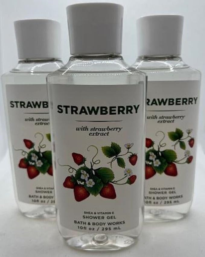 3 STRAWBERRY Shower Gel With Strawberry Extract 10 Oz