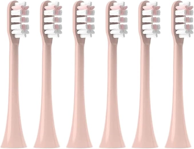 6PCS Toothbrushes HeadCompatible for SOOCAS X3/X3U/X3Pro/V1/X5/X1 Pro Sonic Colorful Toothbrush Soft Bristle Nozzles(6pink)