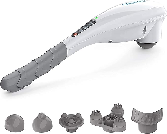 RENPHO Rechargeable Handheld Back Massager Cordless Electric Neck Massage Tool for Shoulder Foot Leg Calf Birthday Gifts for Women and Men