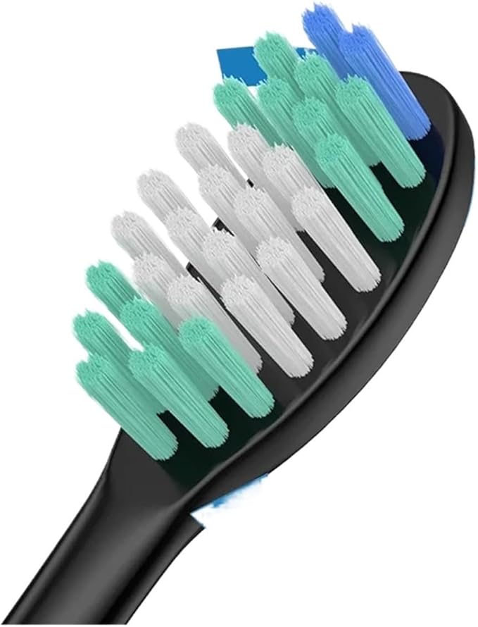 10 Pieces Large Brush Head Bristles Compatibility for Series Electric Toothbrush Soft(Black)