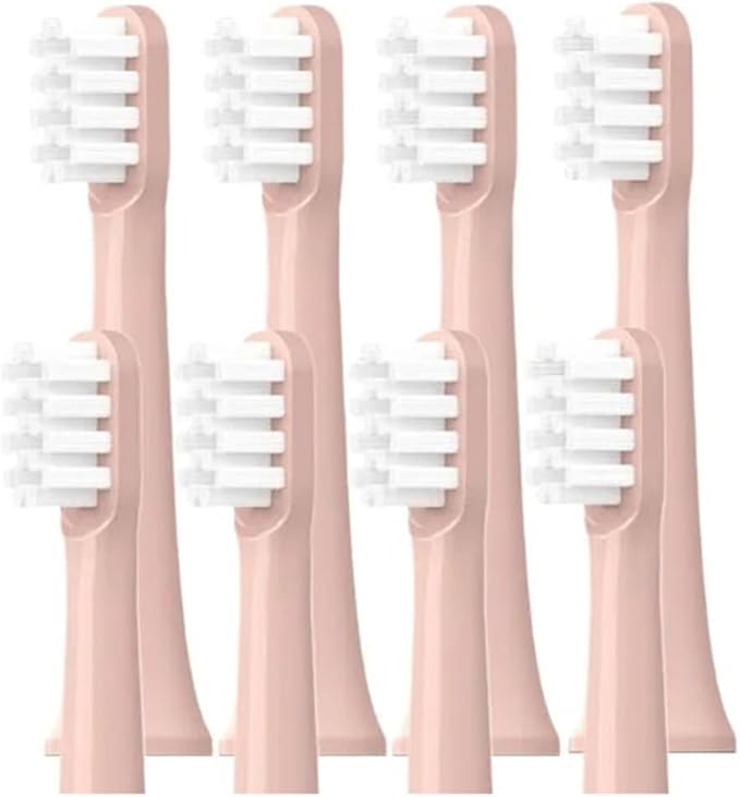 8Pcs Standard Clean and Sensitive Toothbrush HeadsCompatible for T100 Mi Smart Electric Replacement(8 Standard (Pink))