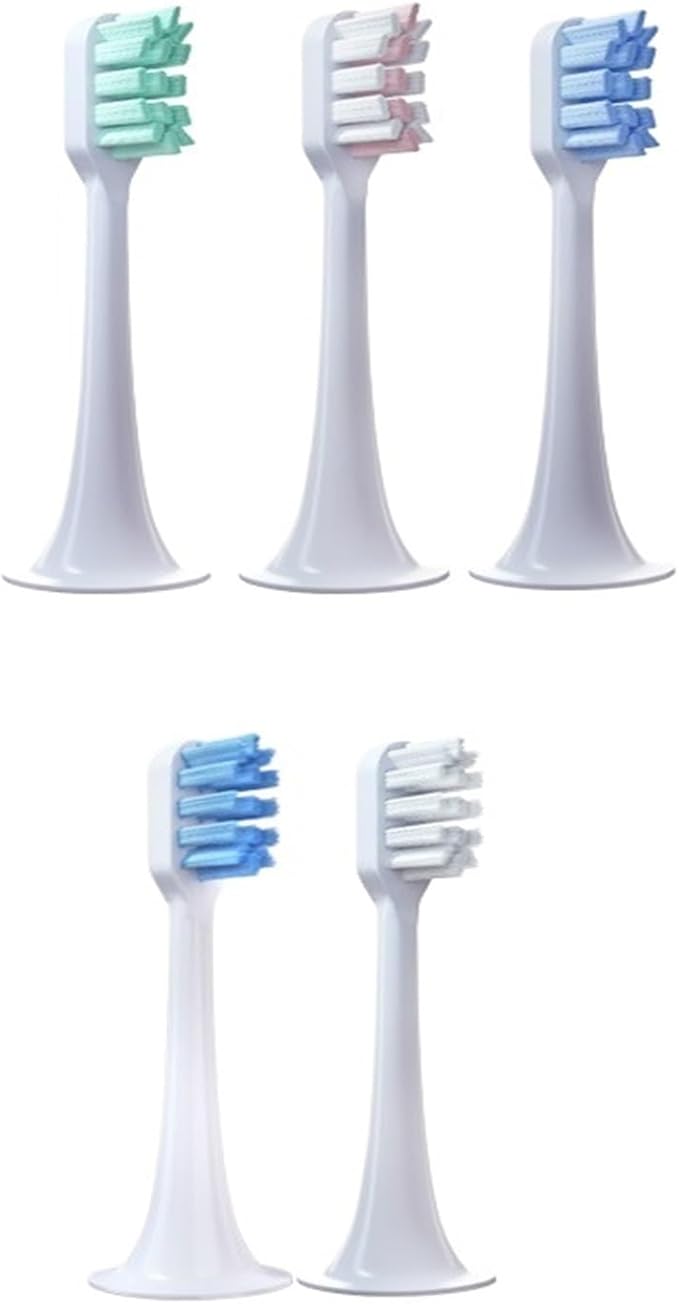 5 PCS Replacement Toothbrush Heads Compatible for Xiaomi T300 T500 Electric Teeth Brush Soft Teethbrush Nozzles(5 Green)