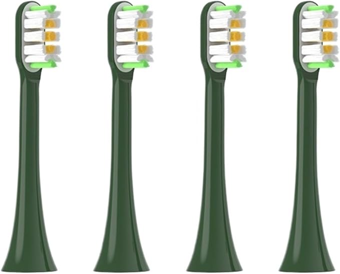 4/6PC Electric Toothbrush HeadsCompatible for SOOCAS Soft Bristle Brush Vacuum Sealed Packed(4VanGoghGreen)
