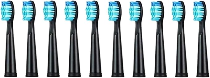 5-10Pcs Replacement Brush Heads Compatible for Seago Fairywill Electric Toothbrush FW SG 507 508 515 Bristle(10pcs Black)