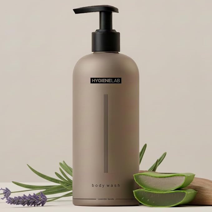 HygieneLab Mens Natural Body Wash - Ultra Hydrating EWG Verified Clean Formula Lavender Sands Scent Sulfate-Free Paraben-Free Phthalates-Free Gentle &amp Effective for Healthy Skin (16.9 oz)