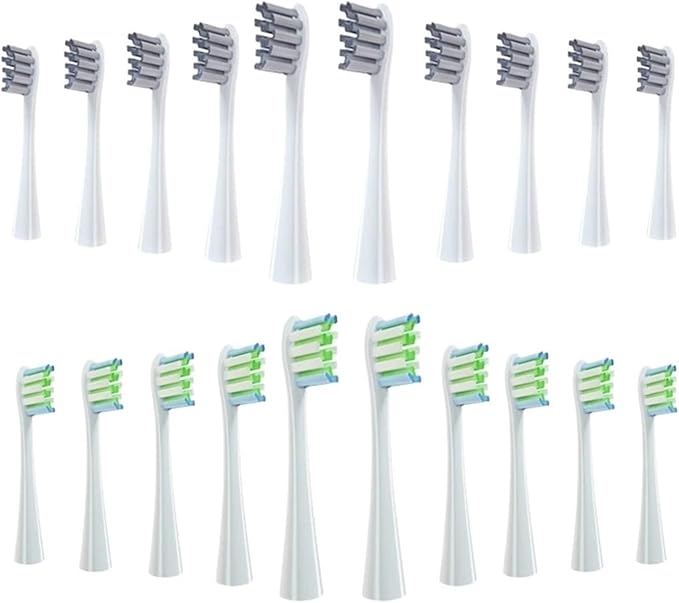 Brush Head Replacement Compatible for Electric Toothbrush Soft Bristle X/X PRO/ Z1 Brushes Replaceable Fit(10 Grey 10 White)