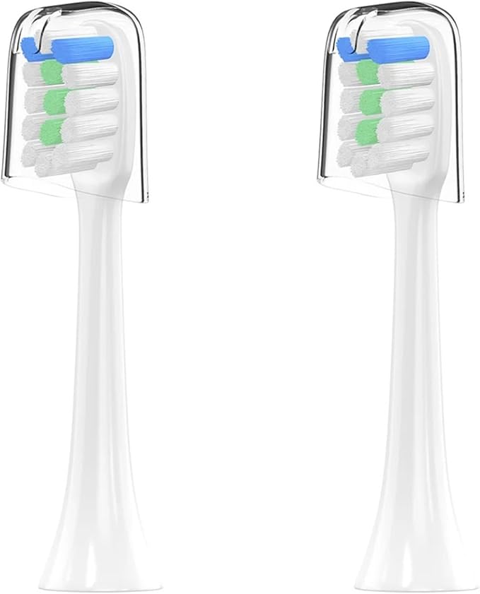 Ultrasonic Electric ToothbrushCompatible for HomeDaily Cleaning Soft Bristles(2pas White)