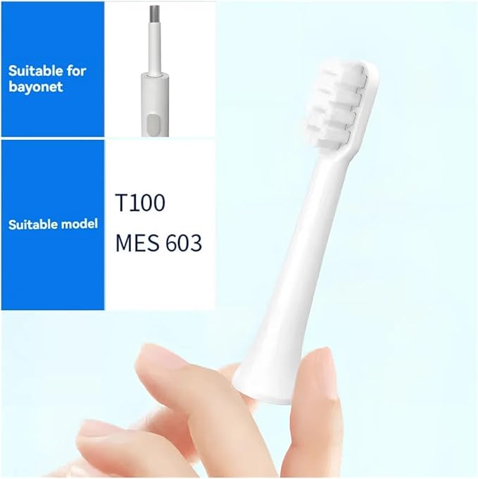 12Pcs Replacement Brush HeadsCompatible For Xiaomi Compatible For MijiaT100 Mes603 Electric Toothbrush Vacuum DuPont Soft Bristle Suitable Nozzles(T100-WH6 PK6)
