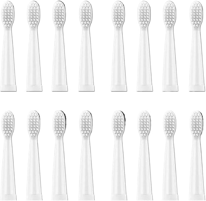 16pcs Replacement Brush Heads Compatible for Toothbrush Soft Head Tips Deep Clean J110 / J209(16pcs White Head)