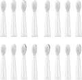 16pcs Replacement Brush Heads Compatible for Toothbrush Head Tips Deep Clean J110 / J209(16pcs White Head)