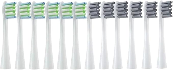Replacement Brush Heads Soft Bristle Clean Nozzles Compatible for X/X PRO/ Z1/ F1/ One/Air 2 /SE Sonic Electric Toothbrush(6White6Gray)
