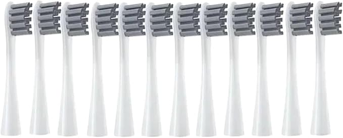 Compatible for X/X PRO/ Z1/ F1/ One/Air 2 /SE Toothbrush Replacement Brush Heads Soft Bristle Clean Nozzles(12Gray)