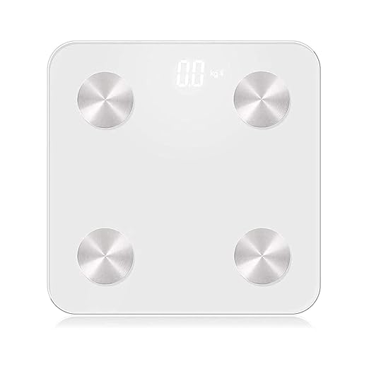Smart Digital Bathroom Scale for Body Weight &amp Body Composition – Bluetooth BMI Scale with Body Fat Muscle Mass Water% Large LCD Display 400lb Capacity Fitness App Sync for iOS &amp Android