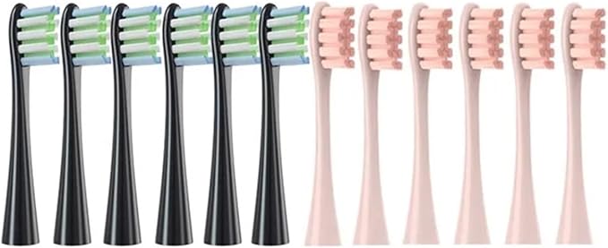 Replacement Brush Heads Compatible for Soft Bristle Nozzles 3 X/X PRO/ Z1/ F1/ One/Air 2 /SE Sonic Electric Toothbrush(6Black6Pink)
