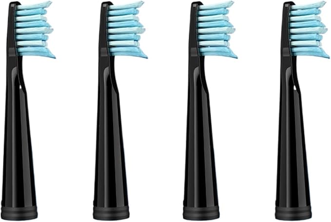 Electric Replacement Brush Heads Toothbrush Set (4 Heads) for SG910 SG507 SG958 SG515 SG949 SG575(Black)