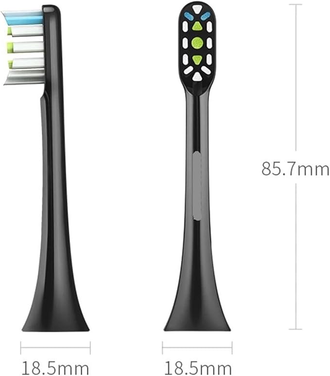 4PCS Electric Toothbrush Heads ReplacementCompatible for SOOCAS X1 X3 X3U X5 Teeth Brush Replacement(Black 4 pcs)