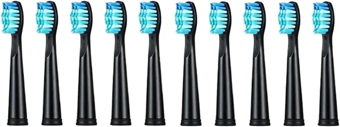 10Pcs Electric Toothbrush Replacement Heads Compatible for FW 910/507/958/515/949/575/551(10pcs Black)