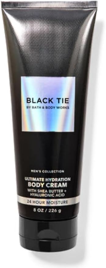 White Barn - Bath &amp Body Works - Men's Collection - 3 Piece Bundle - Spray - Body Cream - Shower Gel and Diamond Soap Soap (Black Tie) Beige
