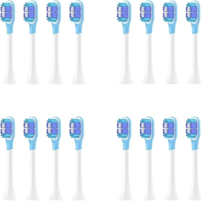 Replacement Toothbrush Heads Compatible for T301/T302/T501/MES605/MES607/MES6084/16pcs(16 White)
