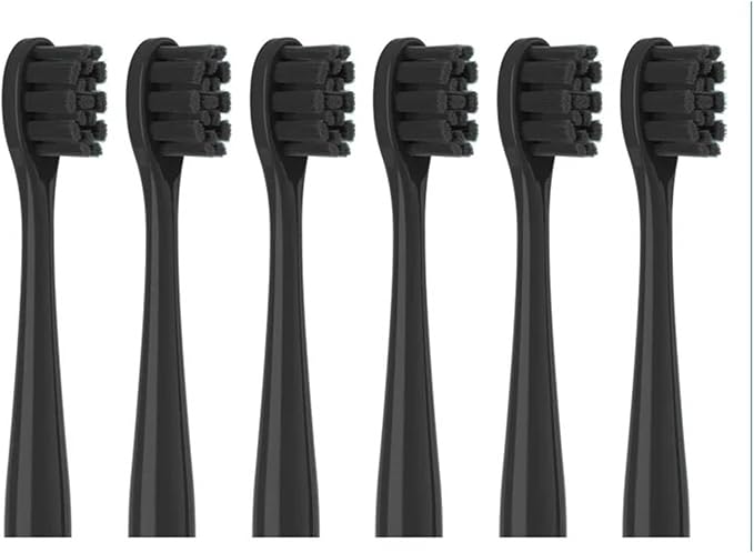 6CS Toothbrushes HeadCompatible for Y1S/Y4/U1/U2/U3/P1/P4 Toothbrush(6CircylarBlack)