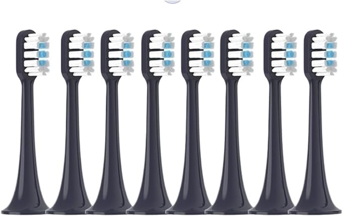 8PCS Replacement Brush HeadsCompatible for XIAOMI MIJIA T700 Sonic Electric Toothbrush Bristle with Caps(White)