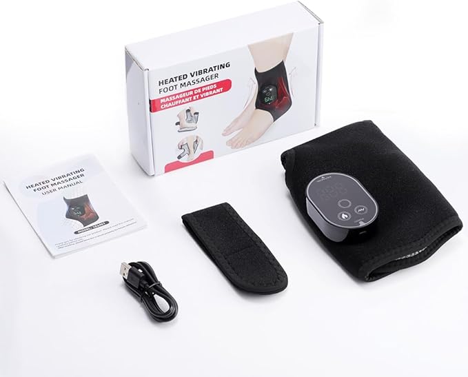Foot Renew Ankle Massager for Neuropathy Ankle Heating Pad with Massage Foot Heel Pain Relief 6 Heat Levels &amp 3 Vibration Modes