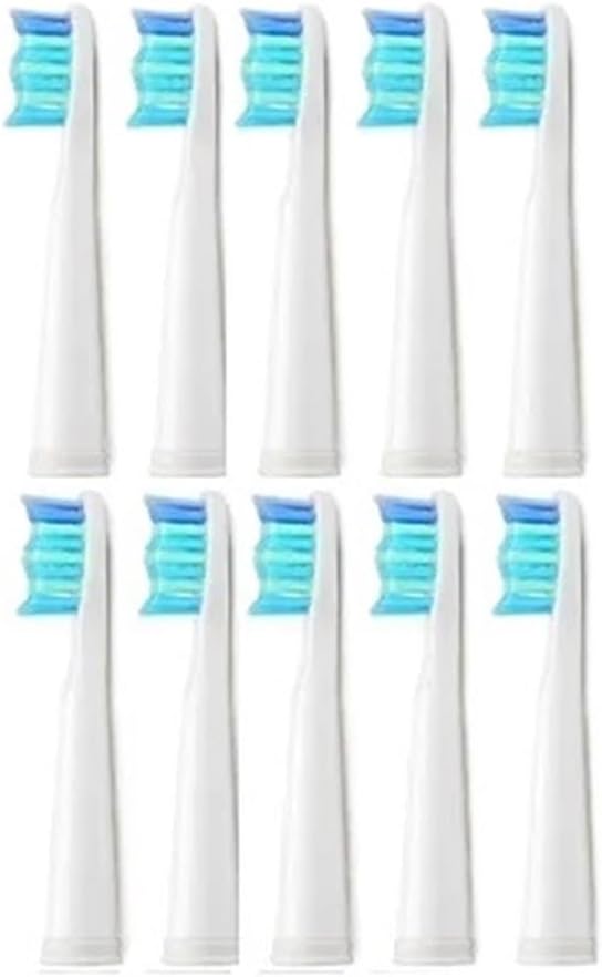 10pcs Electric Replacement Brush Heads ToothbrushCompatible for Seago SG910 SG507 SG958 SG515 SG949 SG575(10 White Heads)