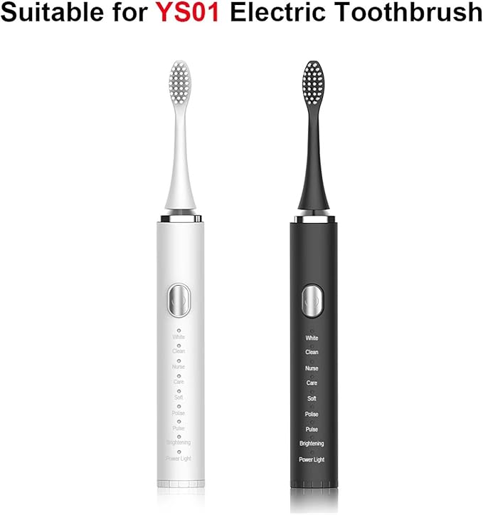 16pcs Electric Toothbrush Heads Replacement Toothbrushes Head Soft Bristle Tooth Brush Accessories Compatible for YS01(Black)