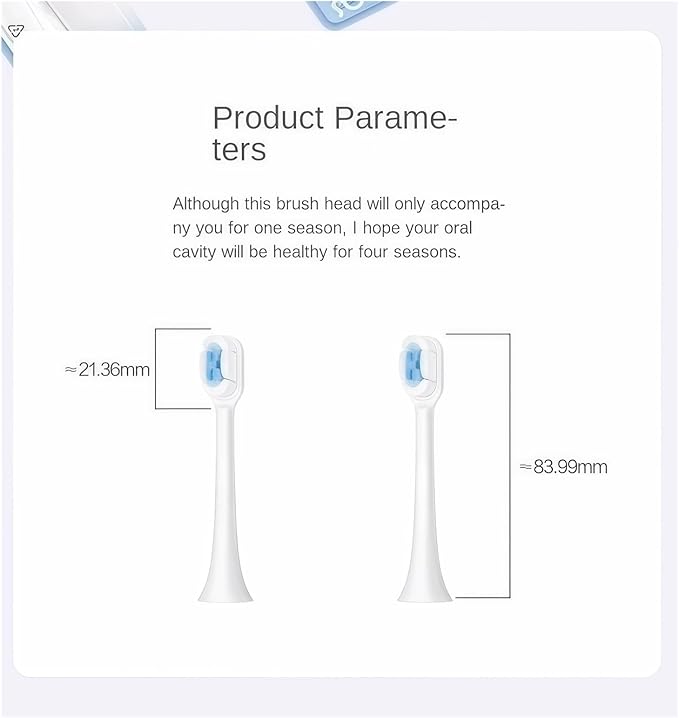 Electric Toothbrush Heads Replacement Compatible with SOOCAS X1 X3 X3U X5 Teeth Brush Replacement Heads(2 Pieces White)