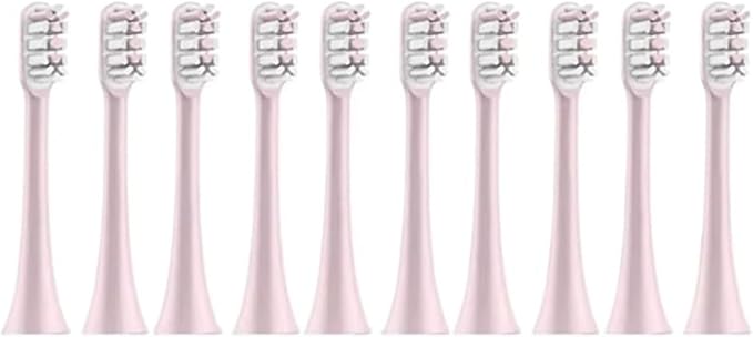 10pcs Replacement Toothbrush HeadCompatible for Xiaomi Soocas Electric Sonic Individual Packing Soft Bristle Brush(10pcs Pink)