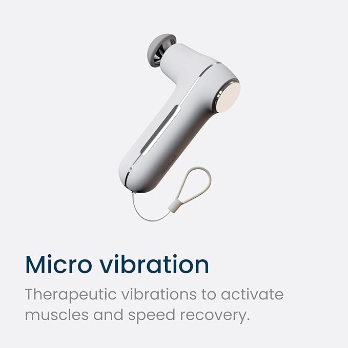 Nobol MyoLite Percussion Massage Gun - Deep Tissue Muscle Relief Quiet &amp Portable Cordless with 4 Attachments and Travel Case (White)