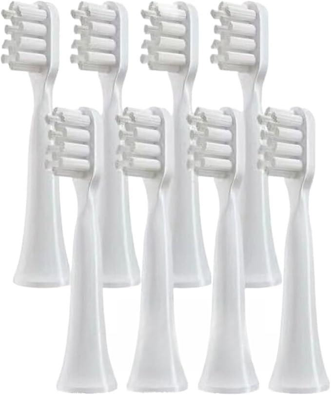 8PCS Toothbrush Replacement Heads for Electric Head White/Pink(8 White-Standard)