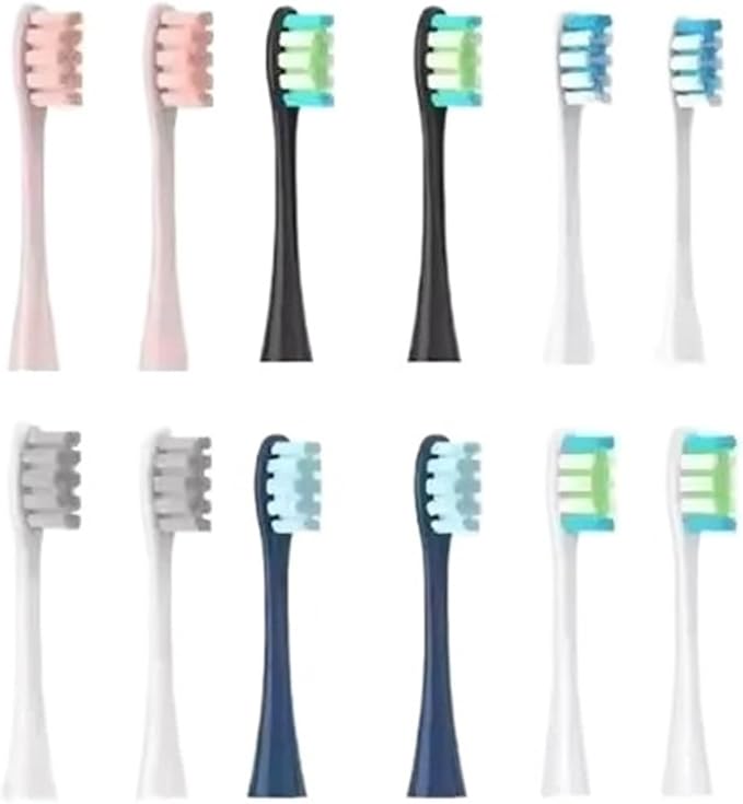 8/12Pcs Soft Vacuum Bristle Toothbrush Heads for Electric Sonic Replacement Brushes(6 Colors)