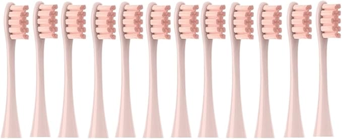 4/12PCSCompatible for Toothbrush Head for X/X Pro/Z1/F1/One/Air 2/SE Electric Sonic(12PCS-Pink)