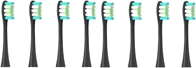 8/12Pcs Soft Vacuum Bristle Toothbrush Heads for Electric Sonic Replacement Brushes(8pcs Black)